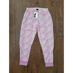 Silver Paw Dog Matching Jogger/Pajama Pink Tie Dye Sz M
